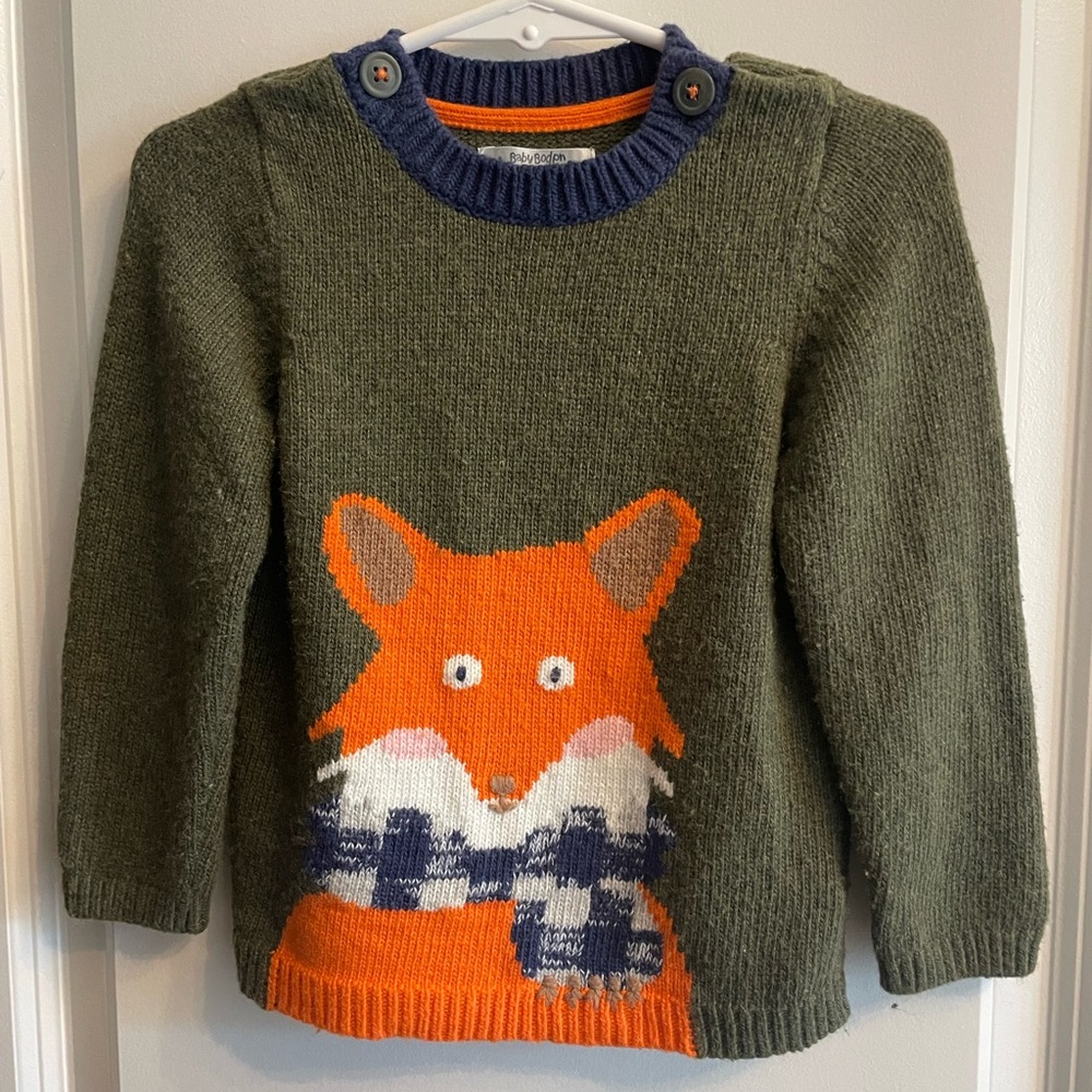 Baby Boden 18-24 Month Fox Sweater Cashmere Blend - Picture 3 of 6